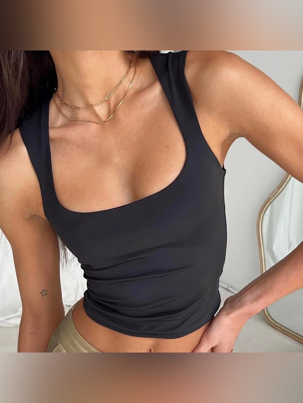 Princess Polly Back in Time Tank Top in Black - Size 4 - Picture 2 of 13